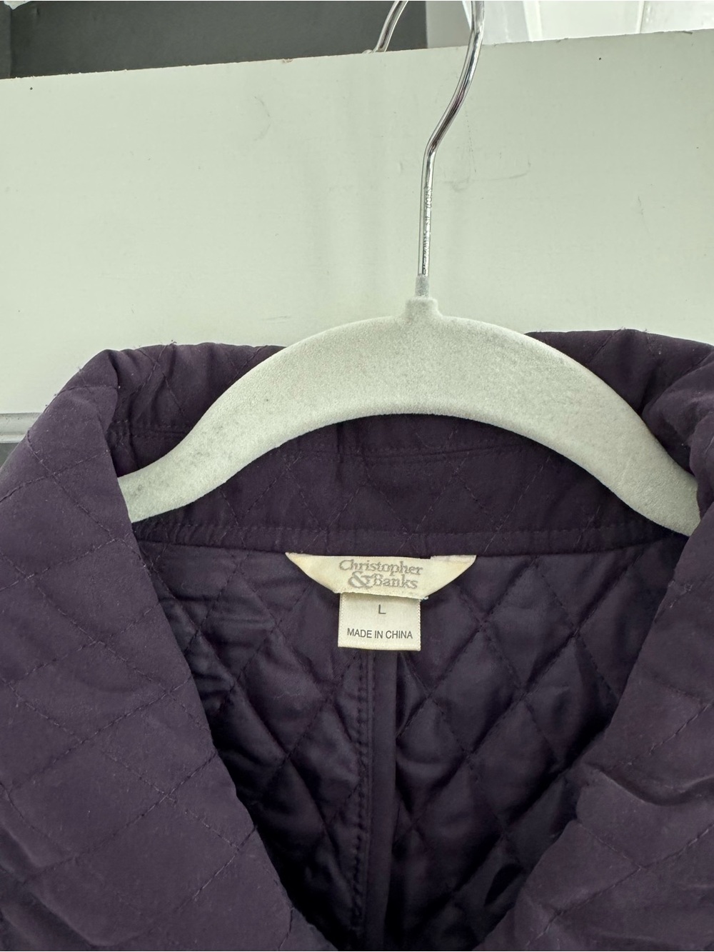 Christopher & Banks Quilted Purple Puffer Jacket - Picture 2 of 4